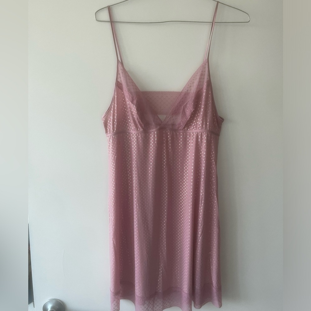 VS Silky Pink Slip Babydoll Slip Dress